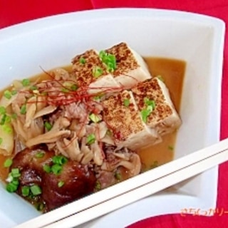 中華風★２３０kcal「きのこたっぷり肉豆腐」